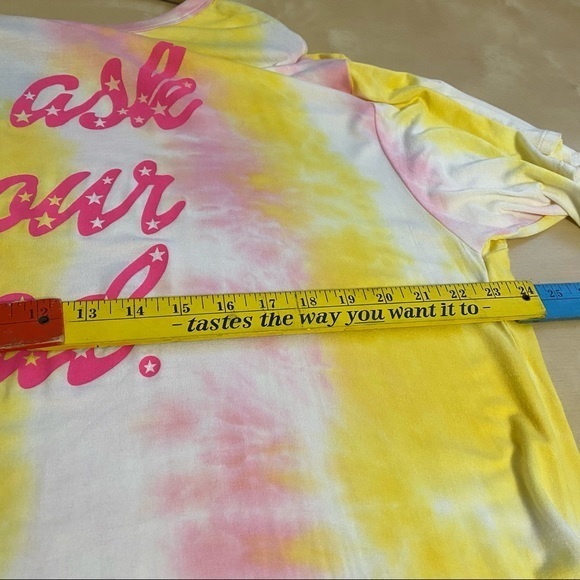 Go Ask Your Dad Oversized Relaxed Fit Tie Dye Scoop Neck Half Sleeves Tee - Picture 13 of 14